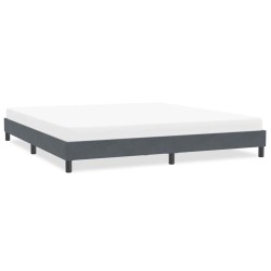 Cadre de lit sans matelas gris foncé 200x210 cm velours 