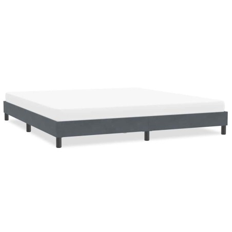 Cadre de lit sans matelas gris foncé 200x210 cm velours 