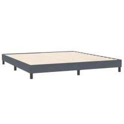 Cadre de lit sans matelas gris foncé 200x210 cm velours 
