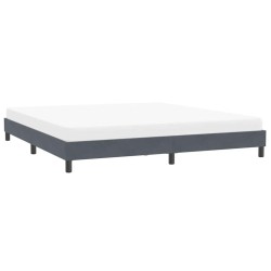 Cadre de lit sans matelas gris foncé 200x210 cm velours 