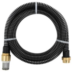 Tuyau d'aspiration avec raccords en laiton noir 1,1" 25 m PVC 