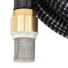 Tuyau d'aspiration avec raccords en laiton noir 1,1" 25 m PVC 
