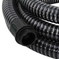 Tuyau d'aspiration avec raccords en laiton noir 1,1" 25 m PVC 