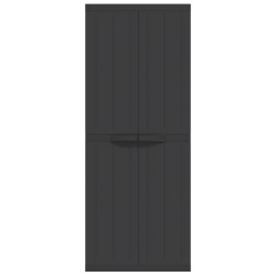 Armoire de rangement d'extérieur noir 65x37x165 cm PP 
