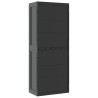 Armoire de rangement d'extérieur noir 65x37x165 cm PP 