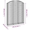 Panier de gabions arqué 150x30x180/200 cm Fer galvanisé 