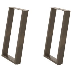Pieds de table à manger en forme de U, 2 pièces, acier naturel, 60 x (72-73) cm 