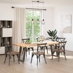 Pieds de table à manger en forme de U, 2 pièces, acier naturel, 60 x (72-73) cm 