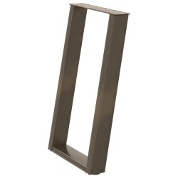 Pieds de table à manger en forme de U, 2 pièces, acier naturel, 60 x (72-73) cm 