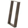 Pieds de table à manger en forme de U, 2 pièces, acier naturel, 60 x (72-73) cm 