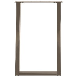 Pieds de table à manger en forme de U, 2 pièces, acier naturel, 60 x (72-73) cm 