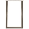 Pieds de table à manger en forme de U, 2 pièces, acier naturel, 60 x (72-73) cm 