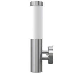 2 appliques murales cylindriques en acier inoxydable 