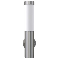 2 appliques murales cylindriques en acier inoxydable 