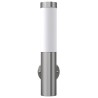 2 appliques murales cylindriques en acier inoxydable 