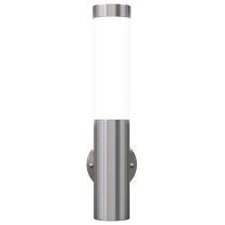 2 appliques murales cylindriques en acier inoxydable 