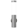 2 appliques murales cylindriques en acier inoxydable 
