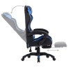 Fauteuil de jeux vidéo avec repose-pied Bleu et noir Similicuir 