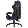 Fauteuil de jeux vidéo avec repose-pied Bleu et noir Similicuir 