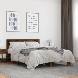 Cadre de lit sans matelas chêne fumé 140x200 cm 