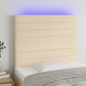 Tête de lit à LED Crème 80x5x118/128 cm Tissu 