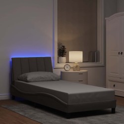 Cadre de lit sans matelas taupe 80x200 cm tissu 