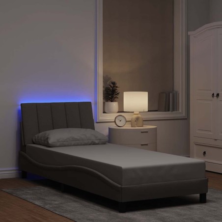 Cadre de lit sans matelas taupe 80x200 cm tissu 