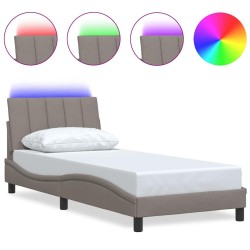 Cadre de lit sans matelas taupe 80x200 cm tissu 