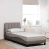 Cadre de lit sans matelas taupe 80x200 cm tissu 