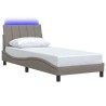 Cadre de lit sans matelas taupe 80x200 cm tissu 