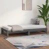 Lit coulissant sans matelas gris 2x(90x200) cm 