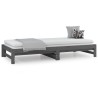 Lit coulissant sans matelas gris 2x(90x200) cm 