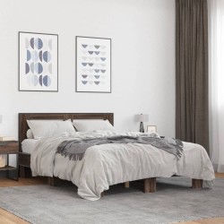 Cadre de lit sans matelas chêne marron 140x200 cm 