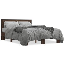 Cadre de lit sans matelas chêne marron 140x200 cm 