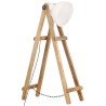 Lampadaire Blanc E27 Bois de manguier massif 