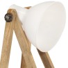 Lampadaire Blanc E27 Bois de manguier massif 