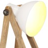 Lampadaire Blanc E27 Bois de manguier massif 