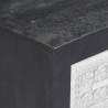 Meuble TV sculpté à la main Gris et blanc 120x30x40 cm Manguier 