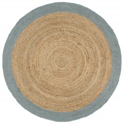 Tapis fait à la main Jute avec bord vert olive 180 cm 