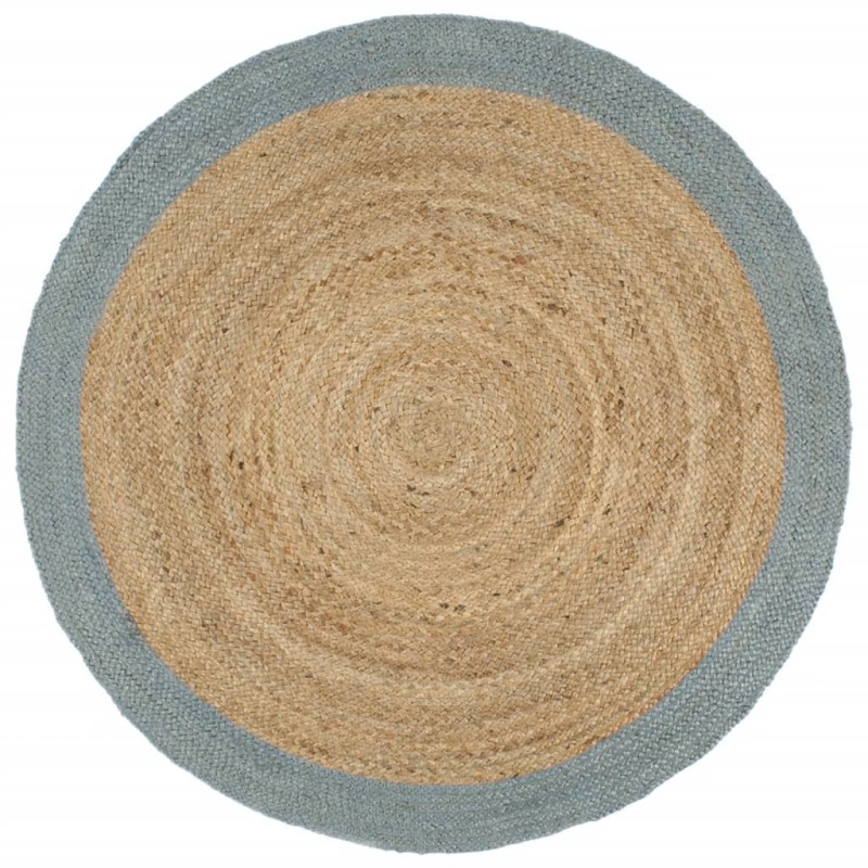 Tapis fait à la main Jute avec bord vert olive 180 cm 