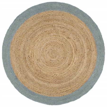 Tapis fait à la main Jute avec bord vert olive 180 cm 