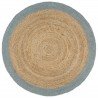 Tapis fait à la main Jute avec bord vert olive 180 cm 