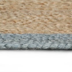 Tapis fait à la main Jute avec bord vert olive 180 cm 