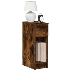 Tables de chevet avec tiroir 2 pcs chêne fumé 20x36x60 cm 
