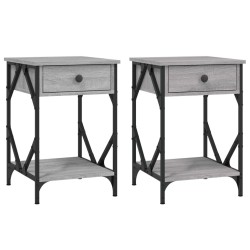 Tables de chevet 2 pcs sonoma gris 40x42x60cm bois d'ingénierie 