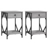 Tables de chevet 2 pcs sonoma gris 40x42x60cm bois d'ingénierie 