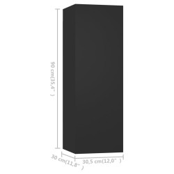 Meubles TV 4 pcs Noir 30,5x30x90 cm Bois d'ingénierie 