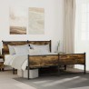 Cadre de lit en métal sans matelas chêne fumé 183x213 cm 