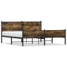 Cadre de lit en métal sans matelas chêne fumé 183x213 cm 