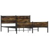 Cadre de lit en métal sans matelas chêne fumé 183x213 cm 